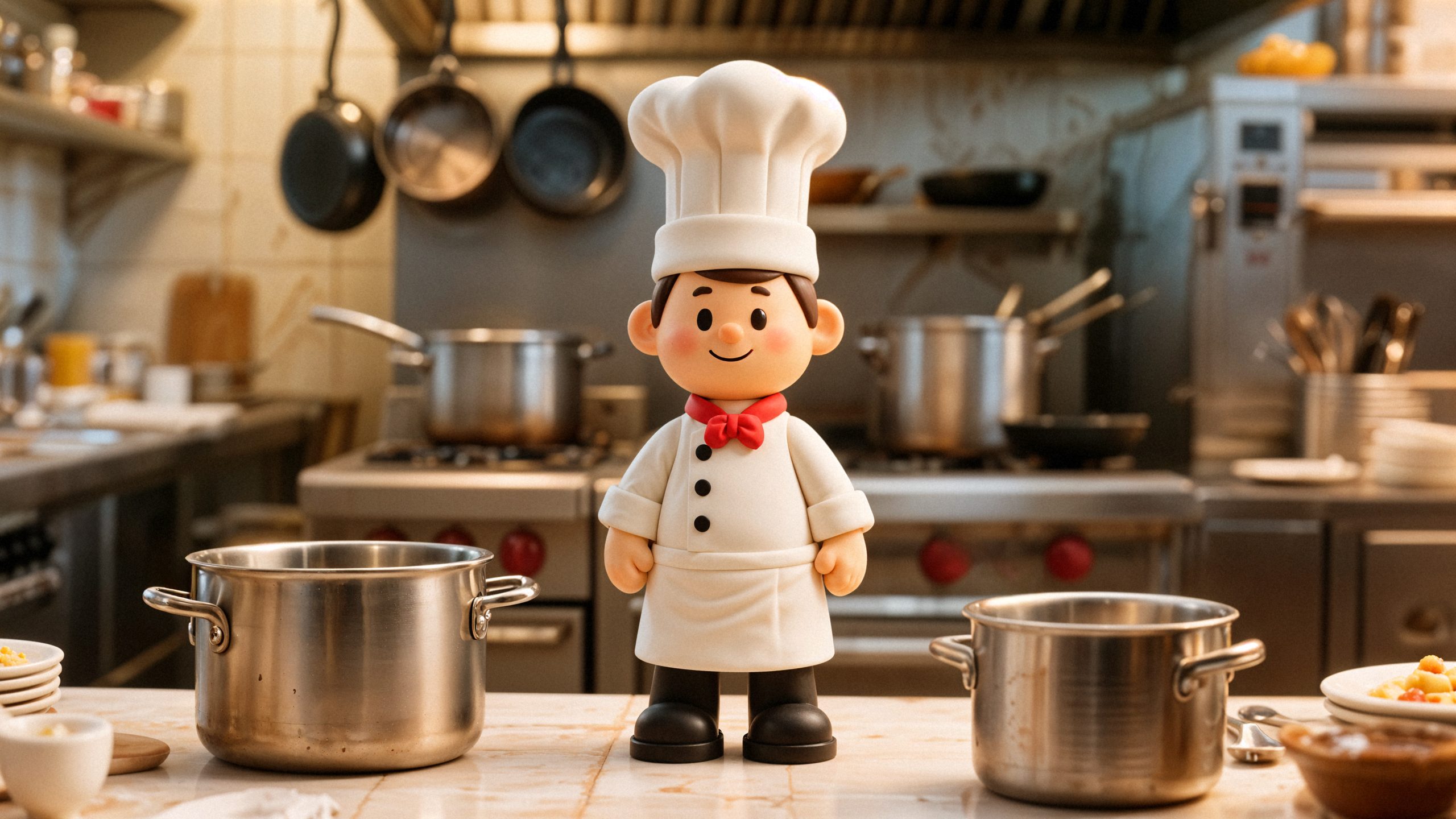 chef figurine restaurant kitchen